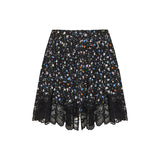 Floral lace mini skirt