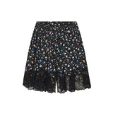 Floral lace mini skirt