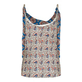 Chain-detail paisley satin top