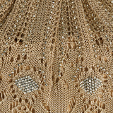 Beaded crochet lamé tote bag