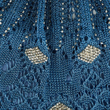 Beaded crochet lamé tote bag