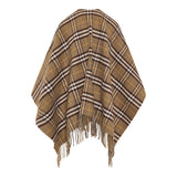 Checked fringed cape