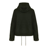 Wool hooded jacket