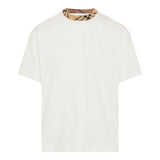 Check trim cotton t-shirt