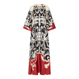 Long Sorella printed silk dress