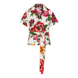 Flower-Print poplin shirt