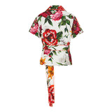Flower-Print poplin shirt