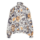 Cerere ruffled printed crepe blouse