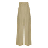 Pleated cotton trousers