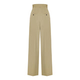 Pleated cotton trousers