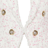 Button embellished tweed jacket