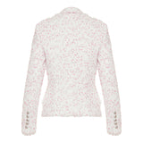 Button embellished tweed jacket