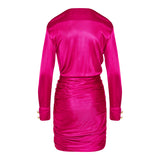 Short draped interlock jersey dress