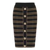 Lurex-thread pencil skirt