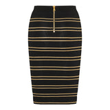 Lurex-thread pencil skirt