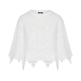 Logo embroidered oversized top