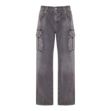 Denim loose-fit cargo jeans
