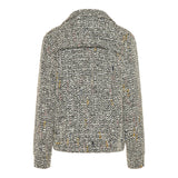 Tweed Button-Up Bomber Jacket