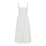 White striped sleeveless dress