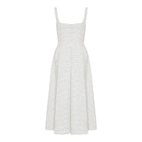 White striped sleeveless dress