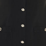 Bow-detail wool-blend crêpe mini dress