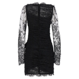 Lace draped mini dress