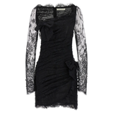 Lace draped mini dress