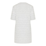 Sequined tweed mini dress with bow detail