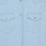 Long-sleeved denim shirt