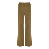 Pleated silk crepe de chine straight-leg trousers