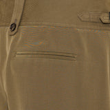 Pleated silk crepe de chine straight-leg trousers