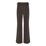 Pleated silk crepe de chine straight-leg trousers