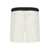 straight-leg mid-length striped swim shorts