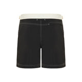 straight-leg mid-length striped swim shorts