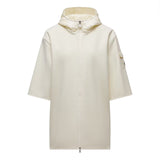 Wool hooded zip-up cape