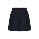 Cotton gabardine pleated mini skirt