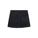 Check wool mini skirt
