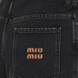 Denim straight-leg jeans