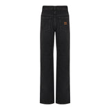 Denim straight-leg jeans