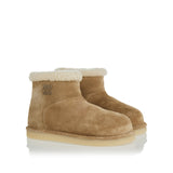 Suede and shearling ankle boots
