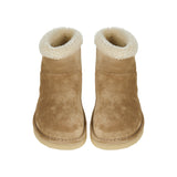 Suede and shearling ankle boots