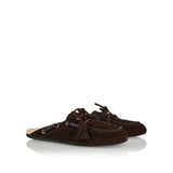 Suede tassel mocassin mules
