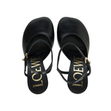 Toy ankle-strap leather pumps