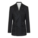Double-breasted fitted striped jacket
