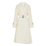 Belted double-breasted cotton-twill trench coat