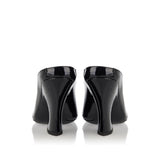 Sculpted patent leather mules