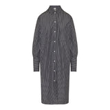 Striped kimono-sleeve shirt dress