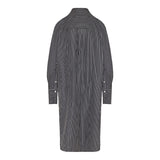 Striped kimono-sleeve shirt dress