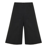 Black cotton tailored shorts