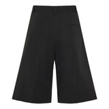 Black cotton tailored shorts